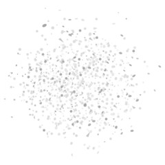 Confetti on isolated white background. Geometric holiday texture with glitters. Image for banners, posters and flyers. Greeting cards. Black and white illustration