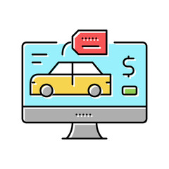 car shop department color icon vector illustration