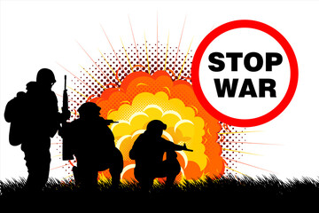 No War. Stop War. Stop violence and colonization vector illustration 