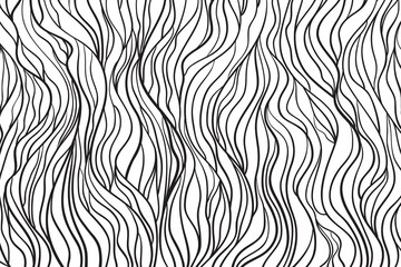 Wavy background. Hand drawn waves. Stripe abstract texture with many lines. Waved pattern. Black and white illustration for banners, flyers or posters - obrazy, fototapety, plakaty