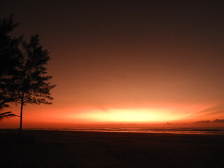 sunset on the beach. 24.02.2020