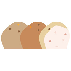 Sliced brioche vector illustration in flat color design