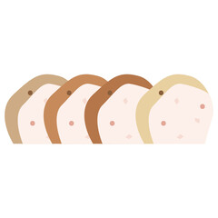 Sliced brioche vector illustration in flat color design