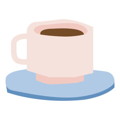 Coffee cup vector illustration in flat color design