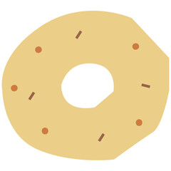 Donut vector illustration in flat color design