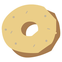 Donut vector illustration in flat color design