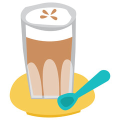 Iced coffee vector illustration in flat color design