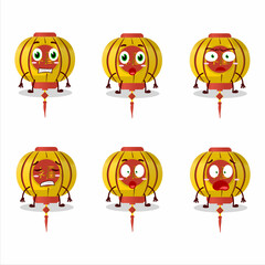 Character cartoon of yellow chinese lamp with scared expression