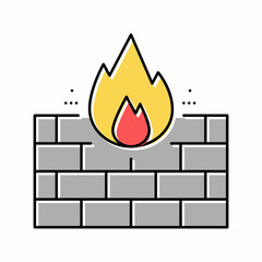 fire wall color icon vector illustration