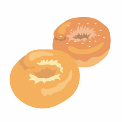 プレーンとセサミのベーグル