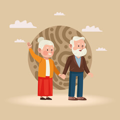 old couple holding hands