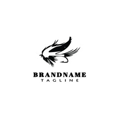 fishing lure logo cartoon design template icon black isolated vector