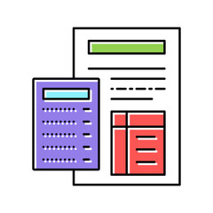 calculating mortgage color icon vector illustration