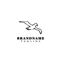 bird logo cartoon icon design template black hand drawn vector illustration