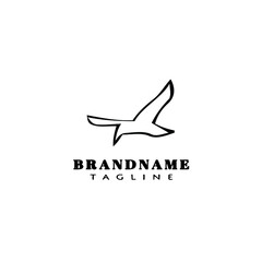 bird logo cartoon icon design template black hand drawn vector illustration