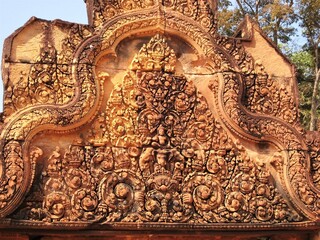 Naklejka premium カンボジア、シェムリアップのバンテアイスレイ。 Banteay Srei in Siem Reap, Cambodia.