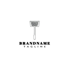 fly swatter logo cartoon icon design template black isolated vector illustration