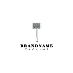 fly swatter logo cartoon icon design template black isolated vector illustration