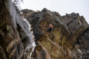 Beautiful landscape of the rocks of Suesca Colombia