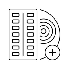 oral medication for control inflammation line icon vector illustration