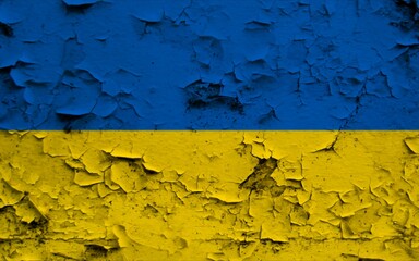 Flag of Ukraine with grunge texture.