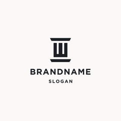 Letter W Law firm logo icon design template 