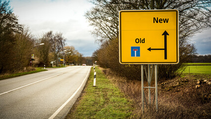 Street Sign to New versus Old