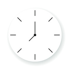 Simple realistic wall clock icon design vector template. Time alarm deadline business symbol.