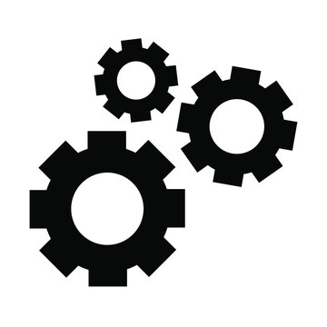 Gear icon in flat style design vector.