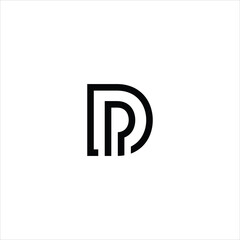 letter d p logo vector line template