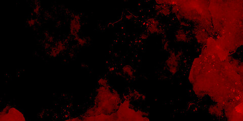 Red and black background Beautiful galaxy of red color with stars. Star field in galaxy space with nebulae, abstract watercolor digital art painting for texture background.