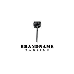 fly swatter logo cartoon icon design template black isolated vector illustration