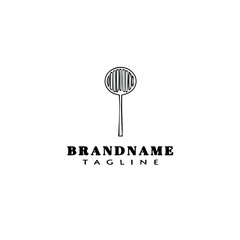 fly swatter logo cartoon icon design template black isolated vector illustration