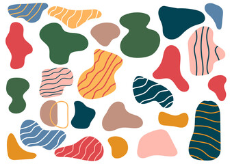 Set of fluid abstract shapes in trendy minimal design