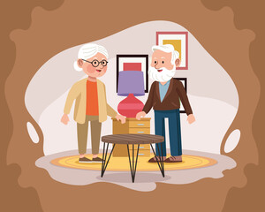 old couple in the home