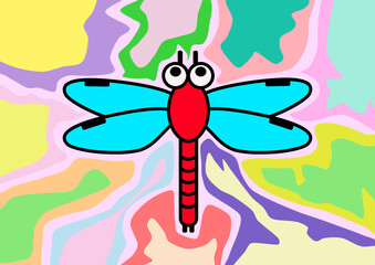 幾何学的なトンボ模様　抽象画 
