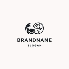 Two fish logo icon design template 