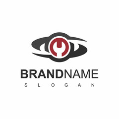 Fototapeta premium Service And Repair Logo Template Wrench Symbol