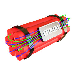 3d rendering bomb with timer illustration