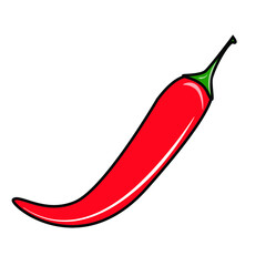 vector icon of a red spicy chili vegetable