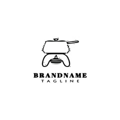 fondue logo cartoon icon design template black isolated illustration
