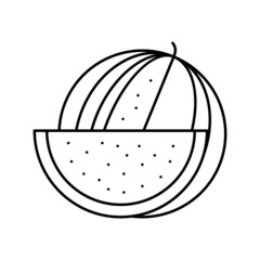 watermelon summer berry line icon vector illustration
