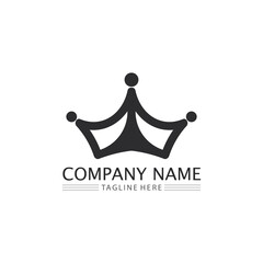 Crown Logo king logo queen logo, princess, Template vector icon illustration design imperial, royal, and  succes logo business