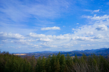 冬の空　遠方に高松空港(香川県高山航空公園より撮影)