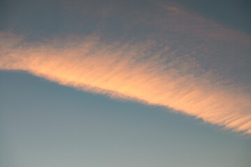 Traces of planes in the sky, exhaust fumes in nice lines on a blue background. Airplane traces.