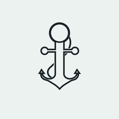 Anchor vector icon solid grey