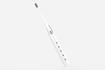 Modern electric toothbrush on a white background. Controlled tool for daily oral care. 3d illustration