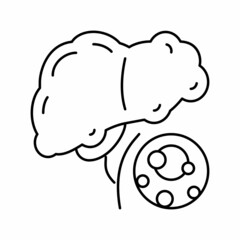 fatty liver dystrophy disease line icon vector illustration