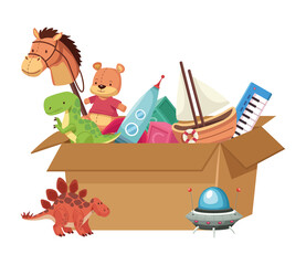 Fototapeta premium kids toys in box