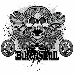 motorbike with skull, grunge vintage design t shirts